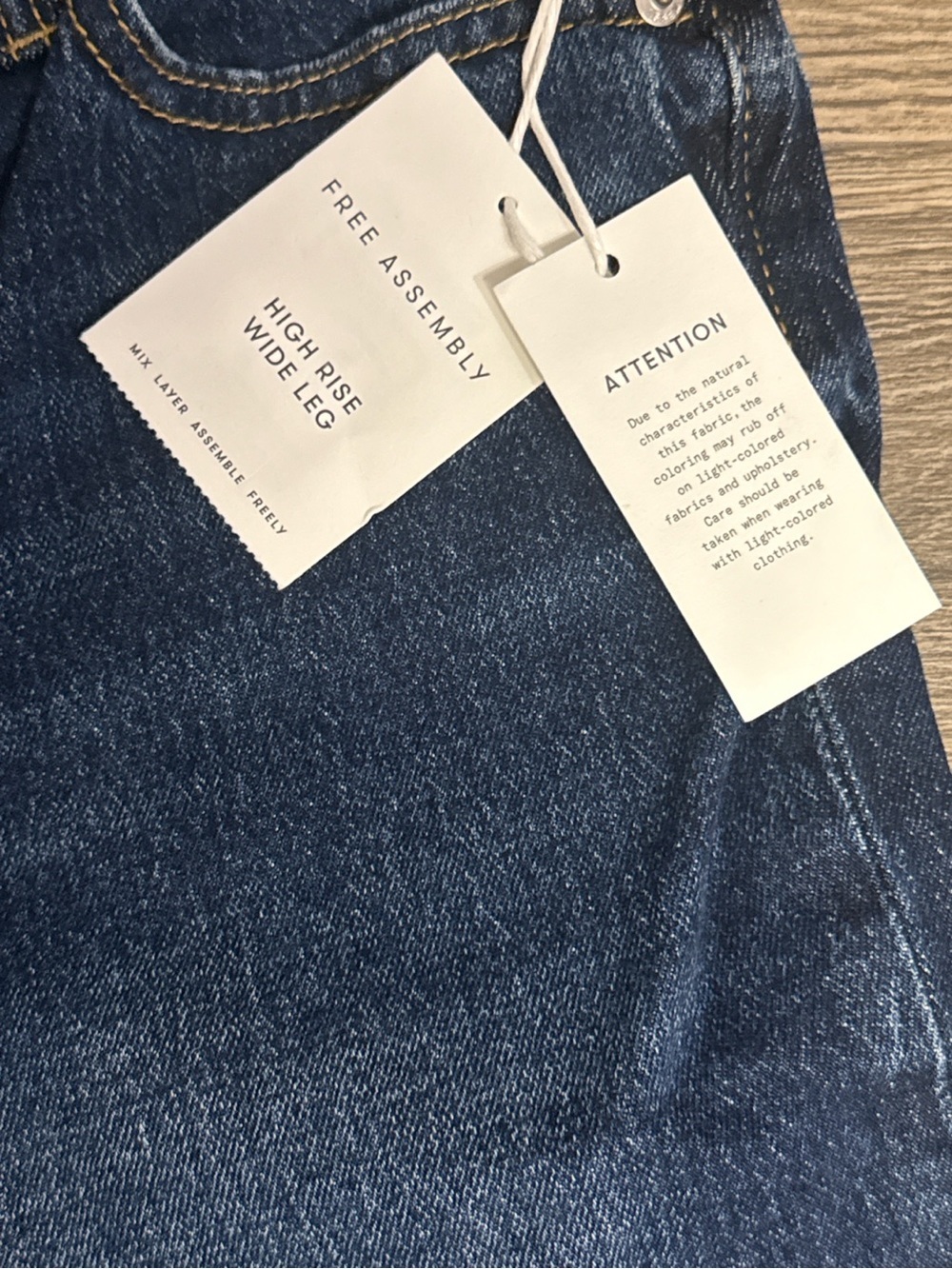 NWT Free Assembly High Rise Wide Leg Jeans Size 2 Dark Indigo - Picture 7 of 9